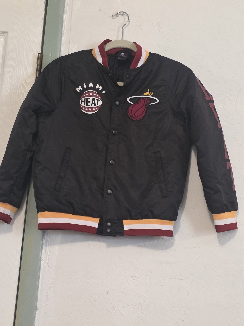 Kids Miami Heat Black Satin Team Jacket
